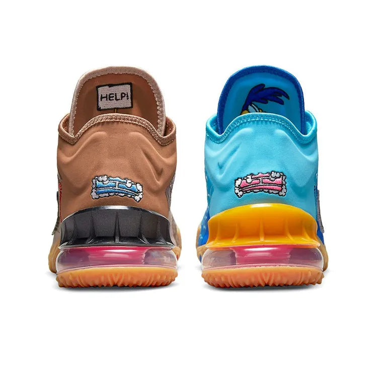 [Custom Wile E. vs Roadrunner] Lebron 18 Low EP Basketball Shoes Unisex Spilt Color