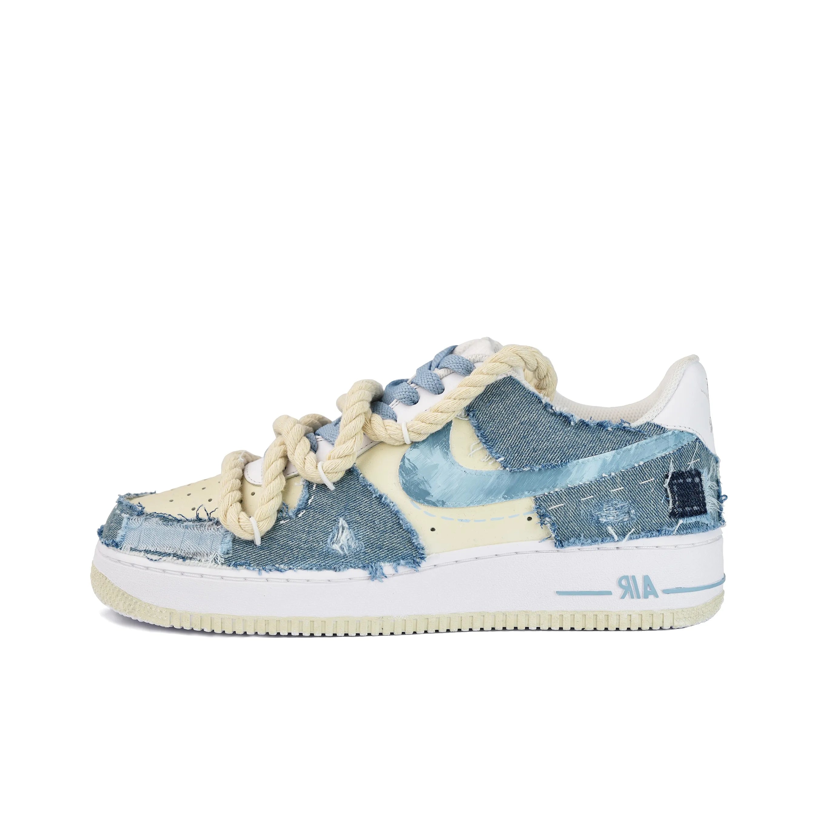 [Custom Aquamarine Drift Bottle] Air Force 1 Skateboarding Shoes Unisex