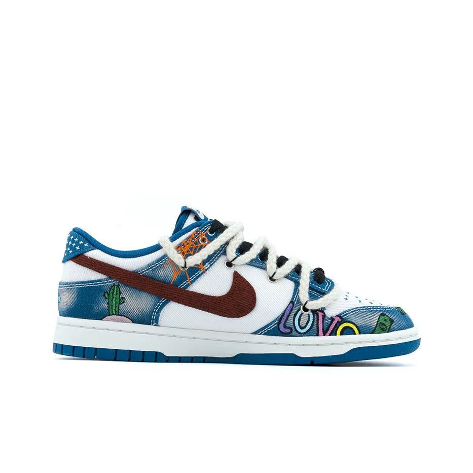 [Custom Cowboy Graffiti] Dunk Skateboarding Shoes Twine Shoelace Unisex