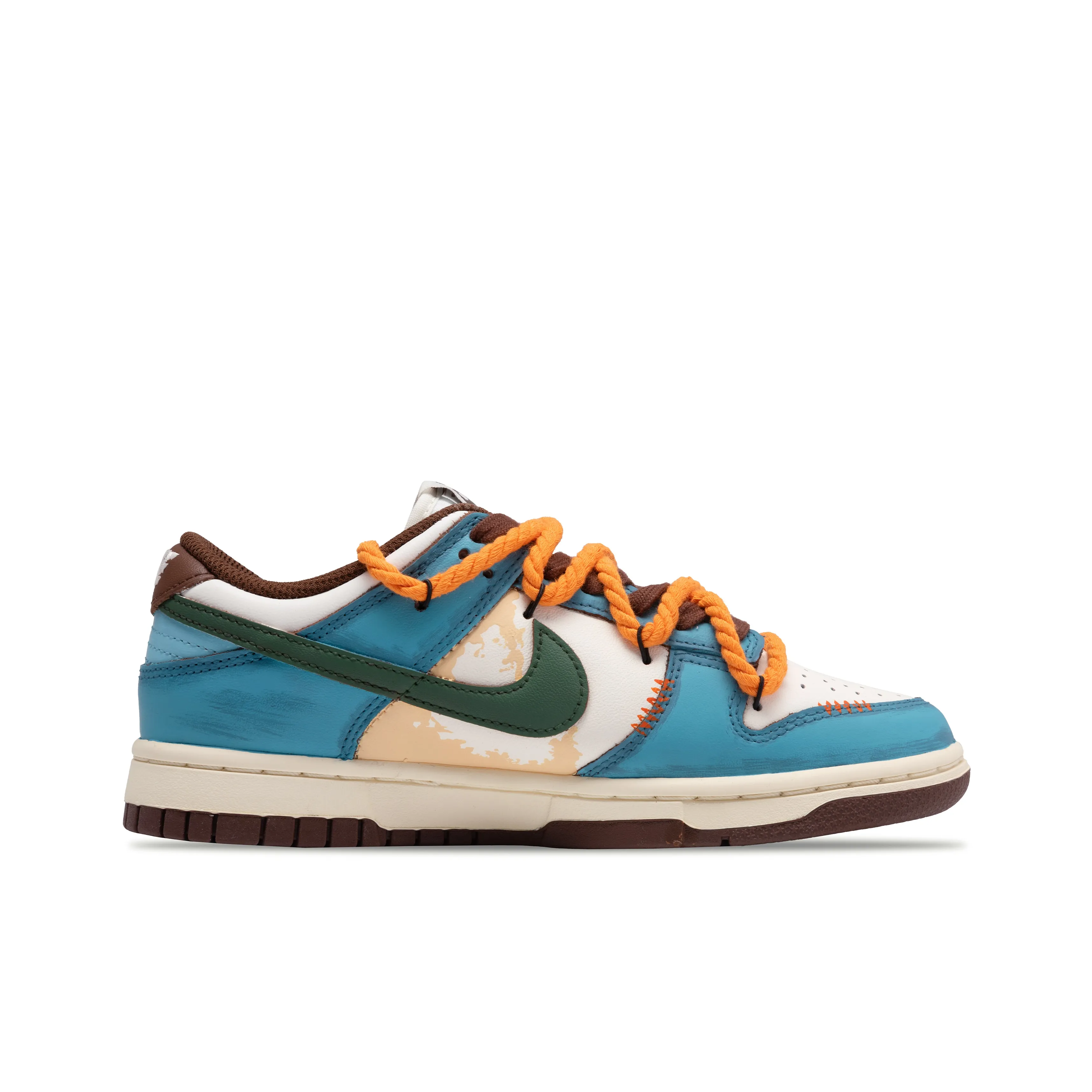 [Custom Magician] Dunk Skateboarding Shoes Unisex Graffiti Blue/Brown