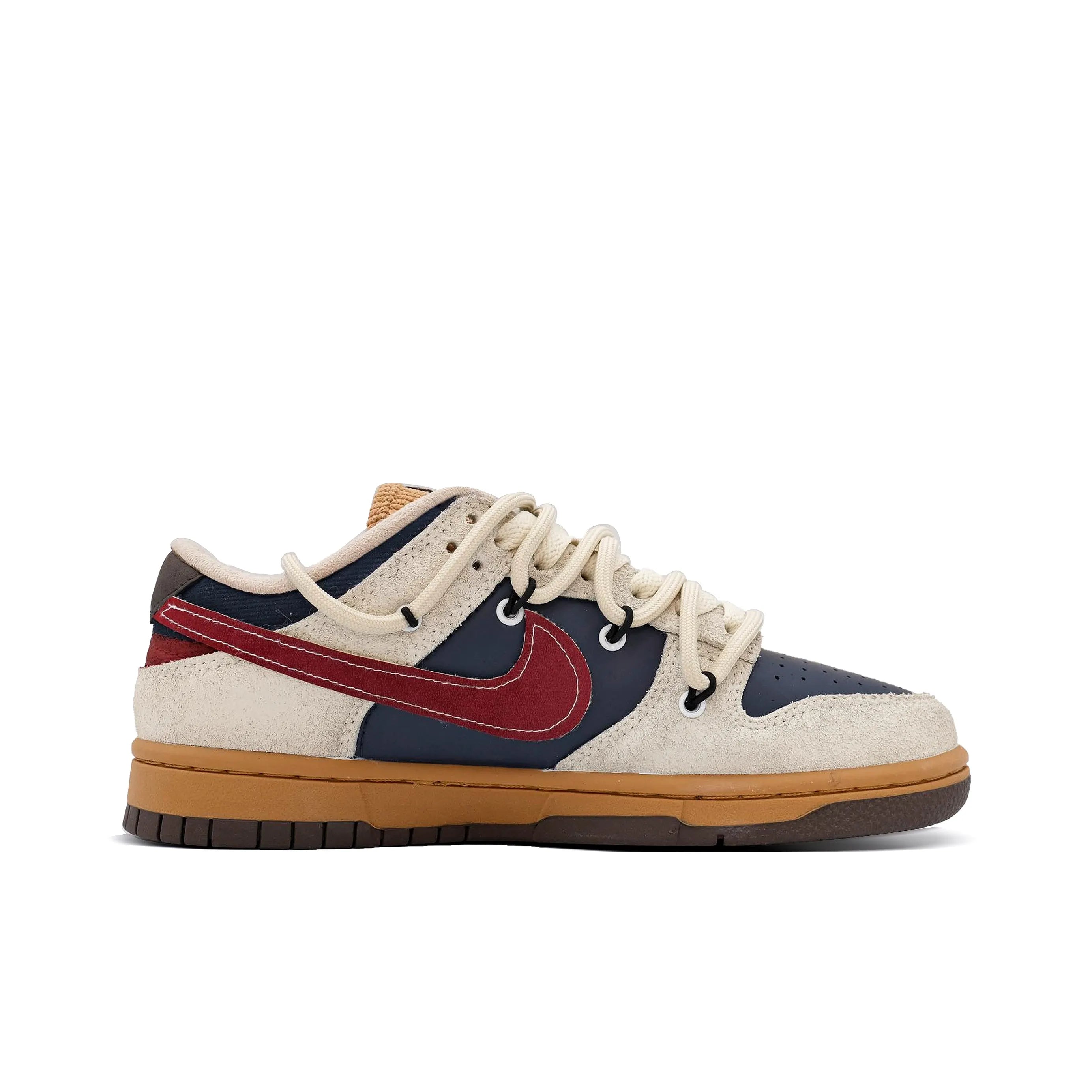 [Custom Leisure Time] Dunk Skateboarding Shoes Unisex Brown/Beige/Red