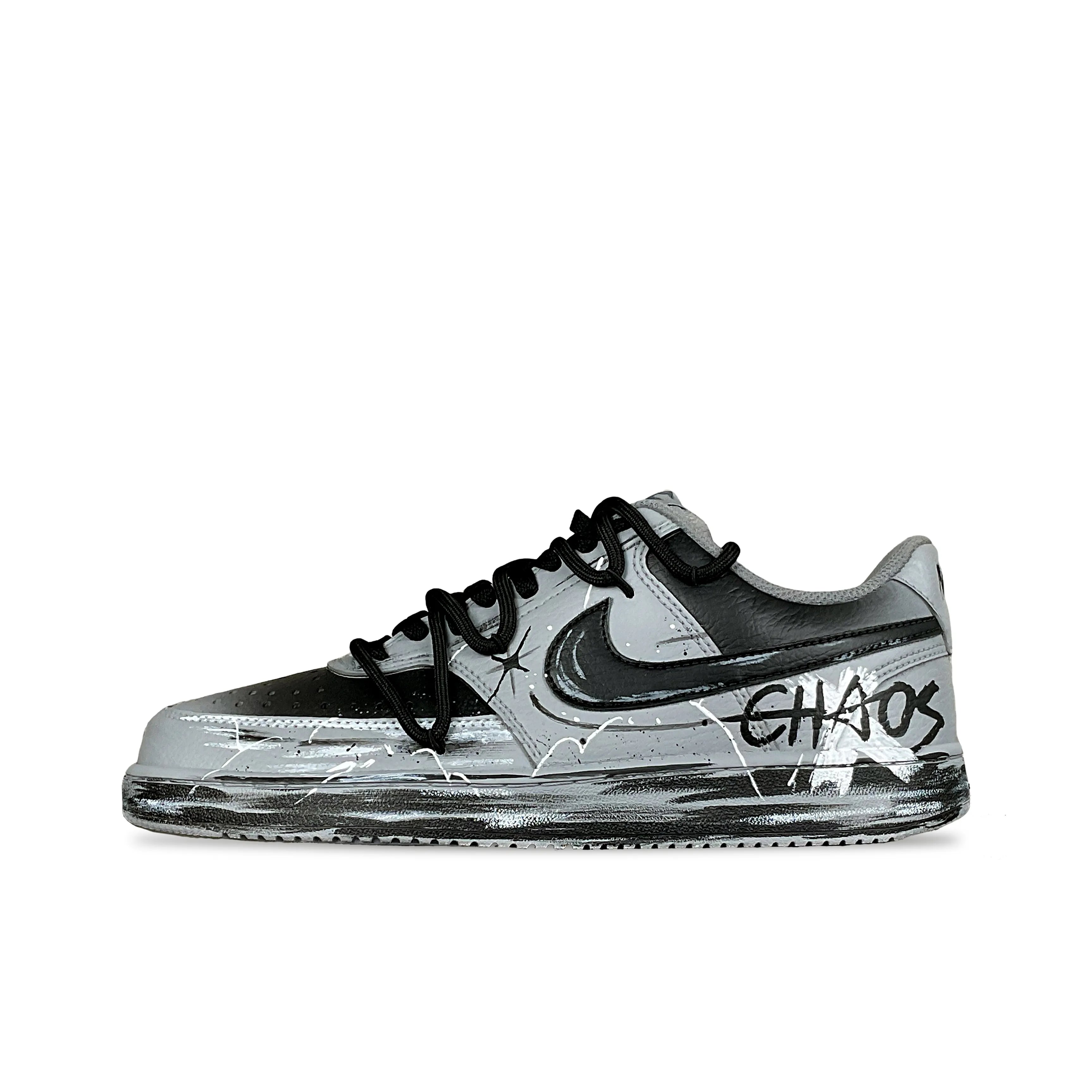 [Custom Post-Apocalyptic Wasteland ]Court Vision 1 Low Distressed Look  Skateboarding Shoes Unisex