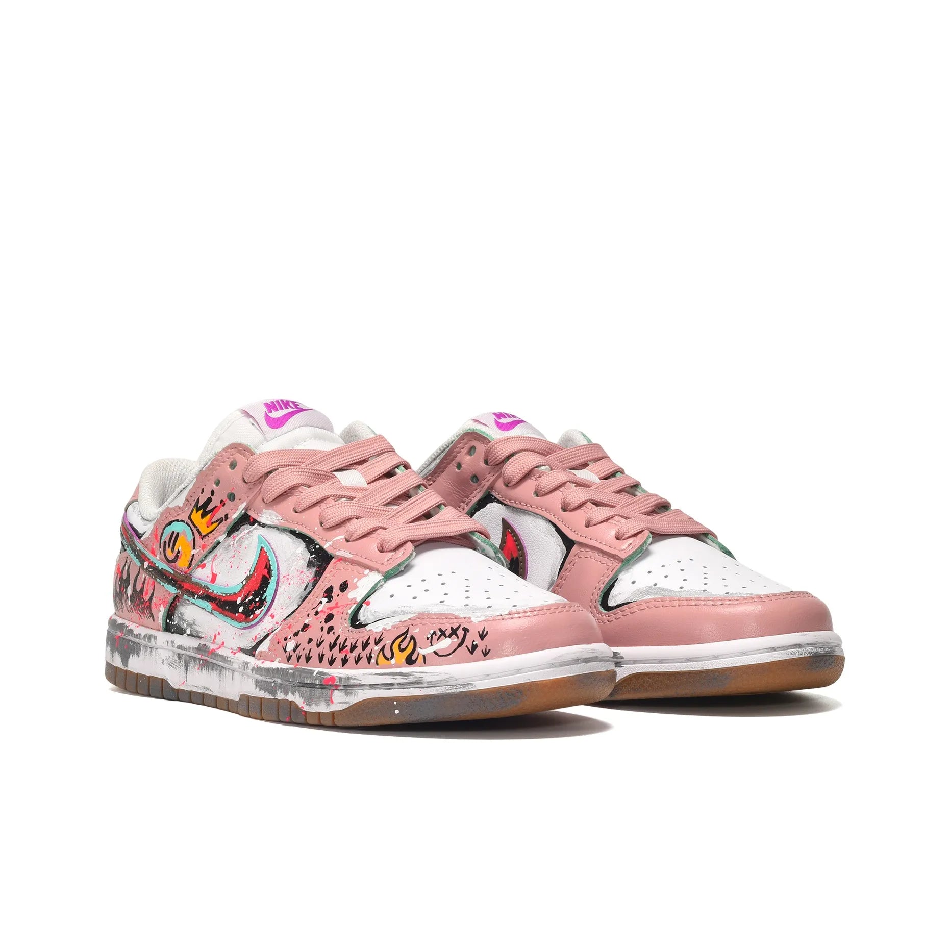 Crown Smiley Face - Custom Dunk Low Skateboarding  Shoes Women's
