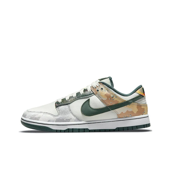 [Custom Sail Multi-Camo] Dunk SE Skateboarding Shoes Unisex Low-top