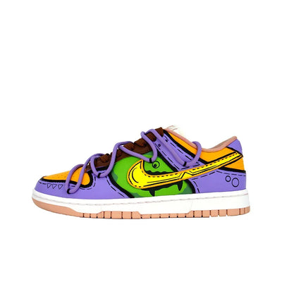 [Custom Radioactive Shark] Dunk Skateboarding Shoes Unisex Yellow/Purple/Green