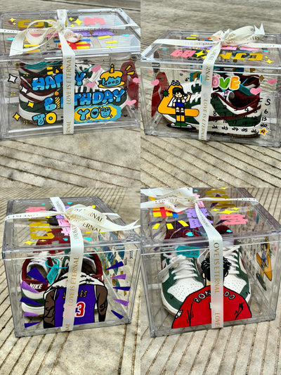 Personalized Graffiti Transparent Custom Shoe Box（Personalized customization required, please contact customer service)