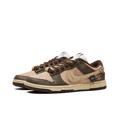 [Custom On The Road] Dunk Low-top Skateboarding Shoes Unisex Brown