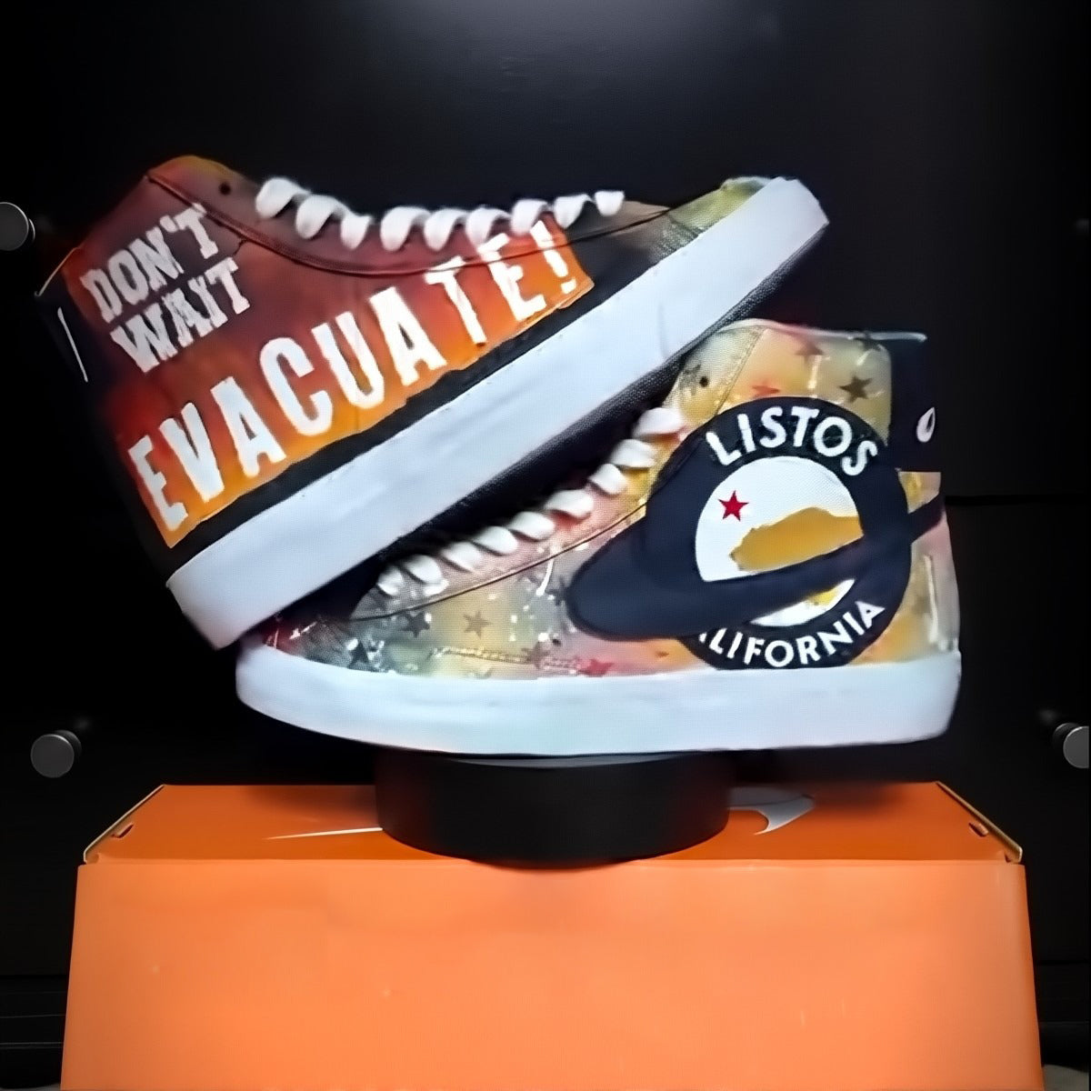 [Custom Gradient, Ink Splash] Blazer 77 Vintage Mid Skateboarding Shoes Unisex