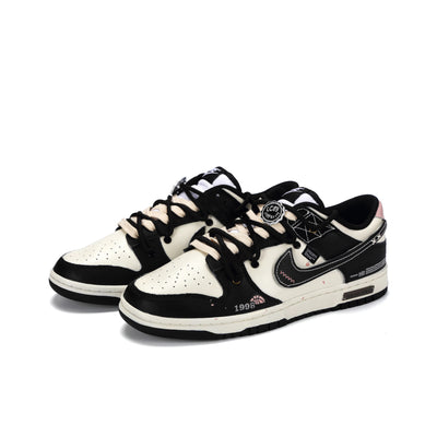 [Custom Fiery Zone] Dunk Skateboarding Shoes Unisex Black