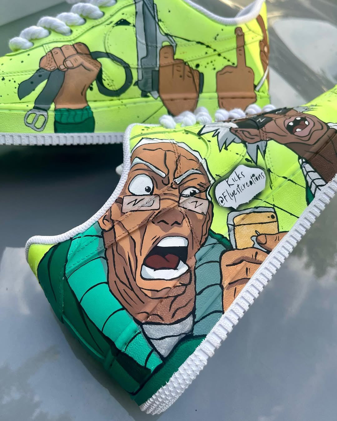 [Customized Boondock, Hand-painted] Air Force 1 Low-top Shoes Unisex Green